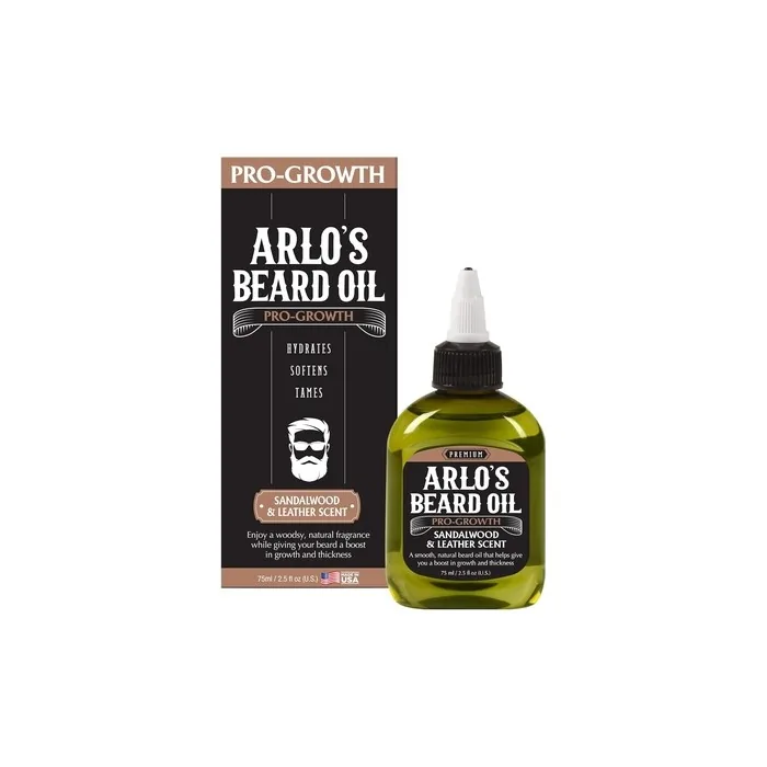 Arlo's Pro Growth Beard Oil Sandalwood Leather Scent 25 Oz