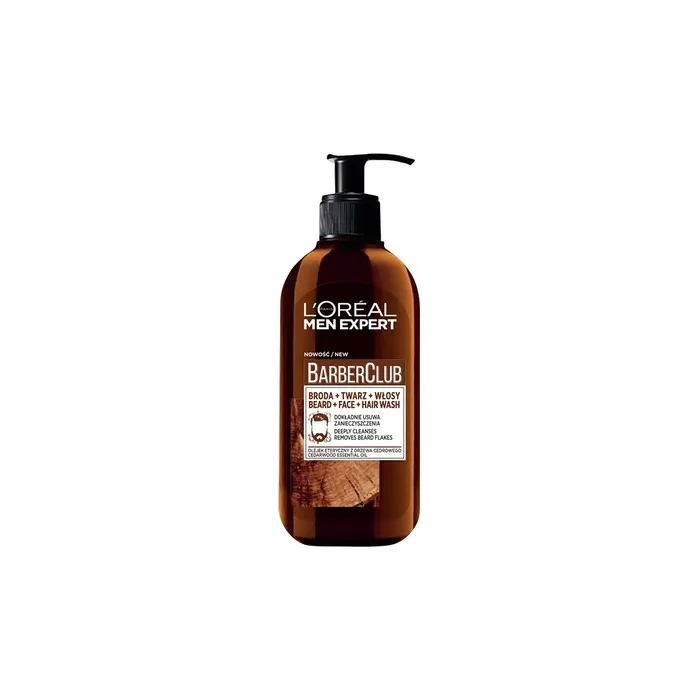 L'Oreal Men Expert Barber Club Beard Face Hair Wash 3in1 Cleansing Gel With Cedarwood Oil 200ml