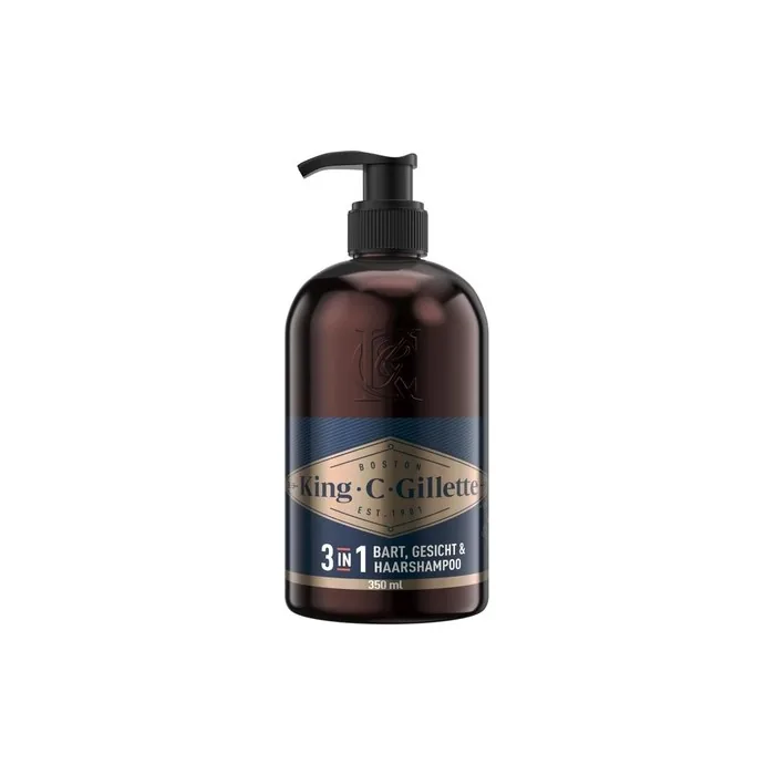 King C. Gillette Beard Care Beard Shampoo for Men 350ml with Coconut Water, Argan Oil, and Avocado Oil