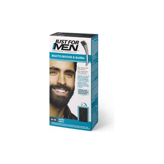 Just For Men Beard and Moustache Color Gel for Men - Removes Gray Hair