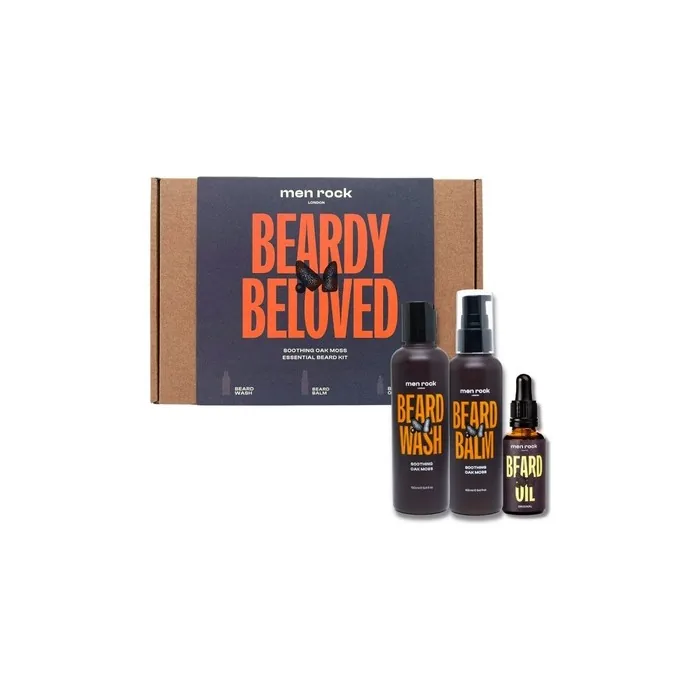 Beardy Beloved Soothing Oak Moss Beard Care Set - Shampoo 100ml, Balm 100ml, Oil 30ml