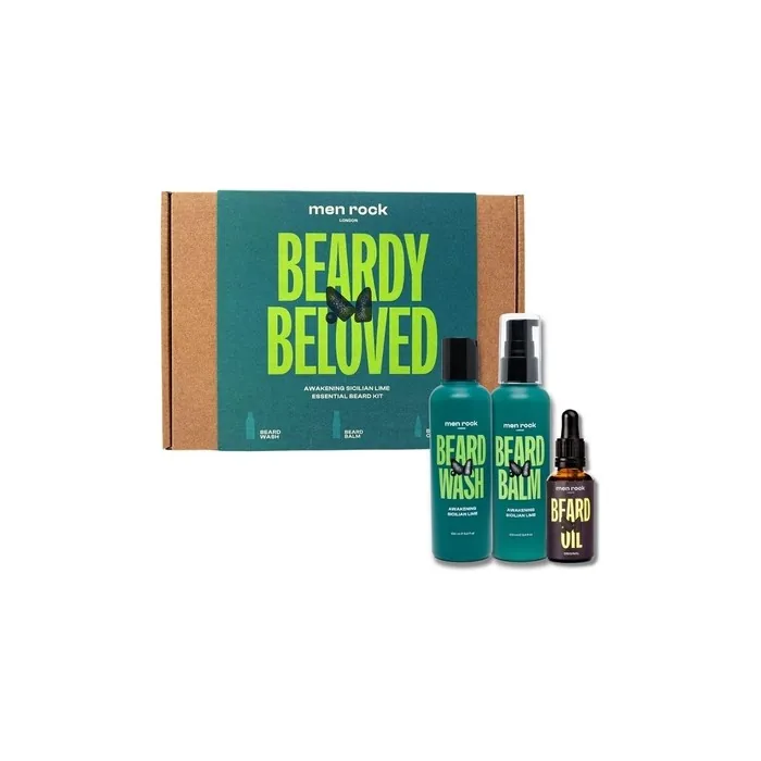 Beardy Beloved Awakening Sicilian Lime Beard Care Set - Shampoo 100ml, Balm 100ml, Oil 30ml