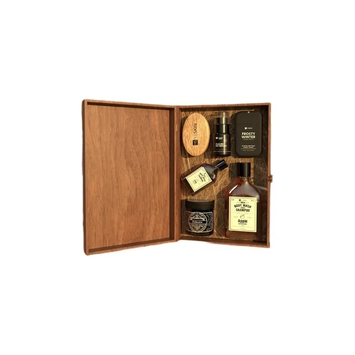 Hiskin Gentleman Classic Whisky 3in1 Body Wash And Shampoo For Hair And Beard Apple 330ml Fire 100ml Antibacterial Spray 30ml Beard Oil 30ml Pomade For Beard And Hair