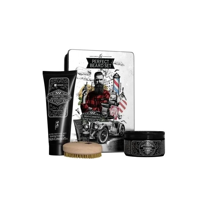 The Perfect Beard Set Beard Brush Hair And Beard Pomade 100g Moisturizing Shampoo For Hair And Beard 200ml