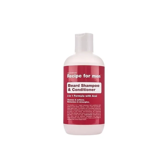 Recipe For Men 2 In 1 Beard Shampoo & Conditioner Set with Antioxidant Extracts 250ml