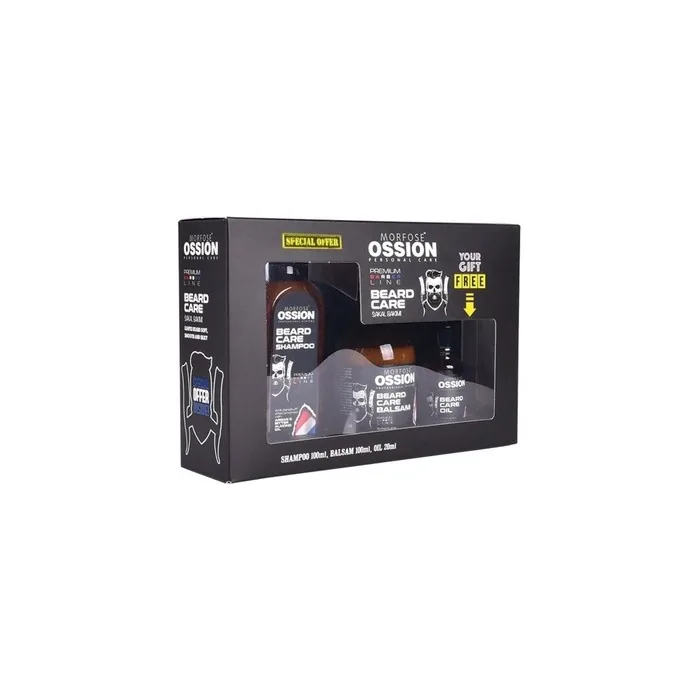 Morfose Ossion Beard Care 3 Piece Set Shampoo Serum Oil