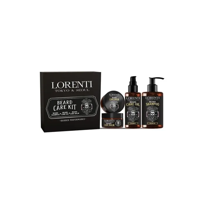 Lorenti Men Beard Care Kit Shampoo 200ml Beard Oil 100ml Balm