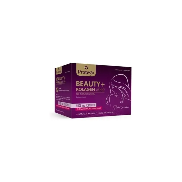 Protego Beauty Collagen 5000 Raspberrystrawberry Flavor 30 Sachets