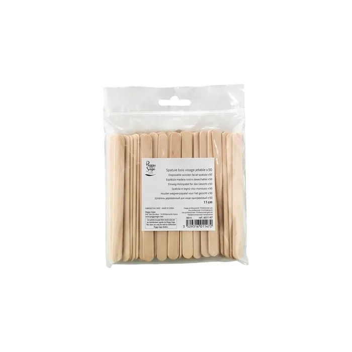 Peggy Sage Disposable Wooden Face Spatulas 11cm - 50 Pieces