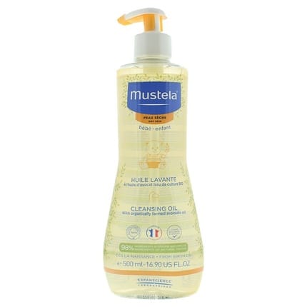 Mustela Cleansing Oil For Dry Skin 500ml Gentle Bath Oil For Babies
