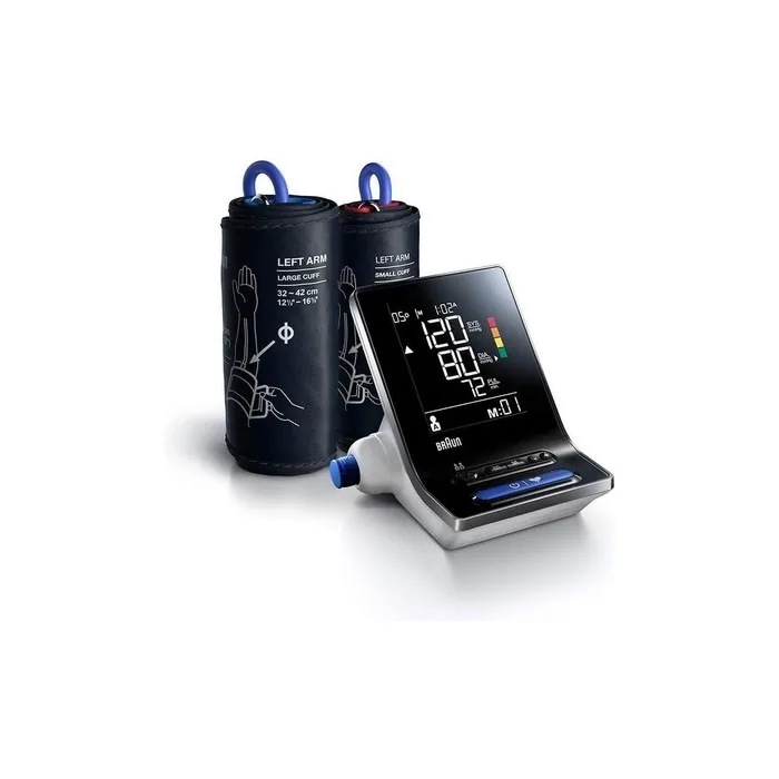 Braun ExactFit 3 Upper Arm Blood Pressure Monitor Clinically Accurate for Home Use with 2 Cuff Sizes Colour-coded display Easy Reading