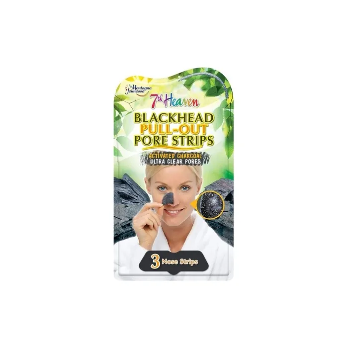 7th Heaven Blackhead Pull-Out Pore Strips with Activated Charcoal Aloe Vera and Witch Hazel - Ideal for Combination and Oily Skin