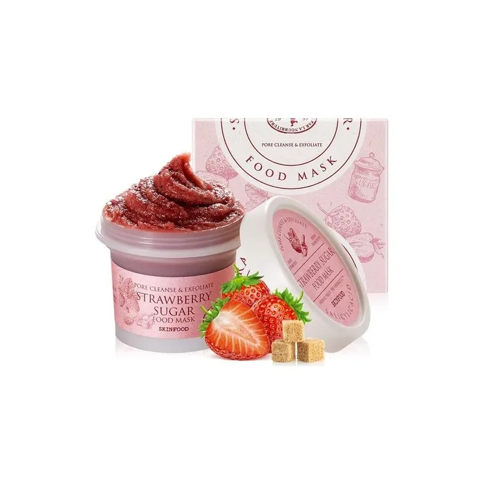 Skinfood Mask Strawberry Sugar Wash Off Face Masks, Facial Pore Cleanser 120g