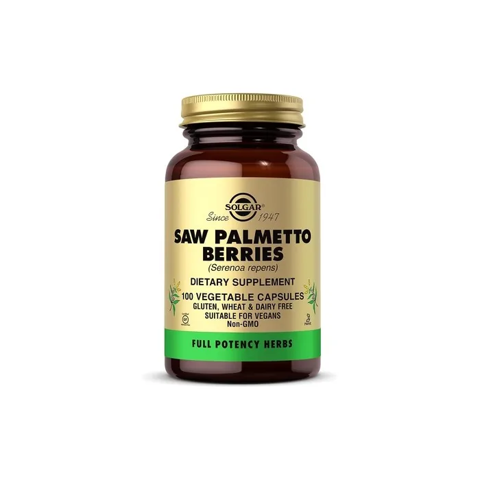Solgar Saw Palmetto Berries 100 Vegetable Capsules - Men's Health - Full Potency - Non-GMO Vegan Gluten Free Dairy Free Kosher