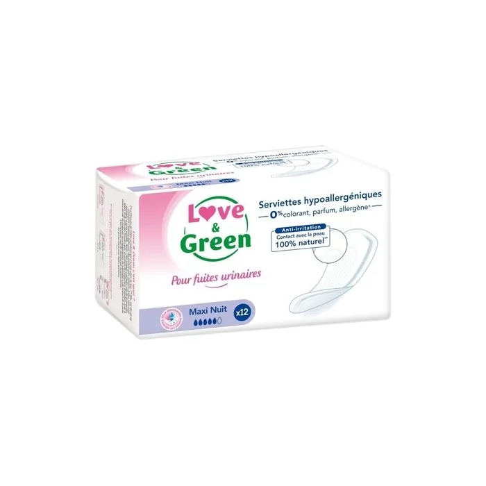 Love & Green Incontinence for Weak Bladder/Light Incontinence 12 Pieces
