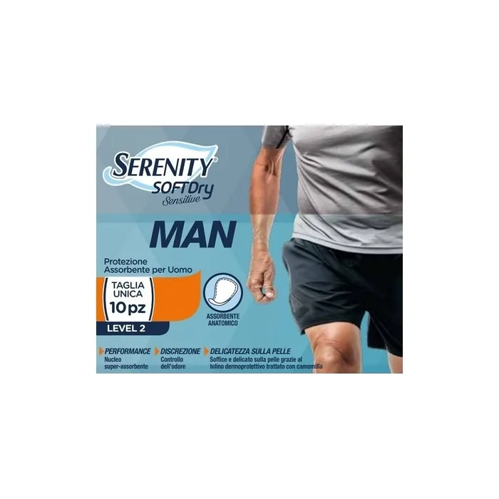 Serenity Man Sensitive Level 2 Absorbent Protection for Male Incontinence 10 Pieces