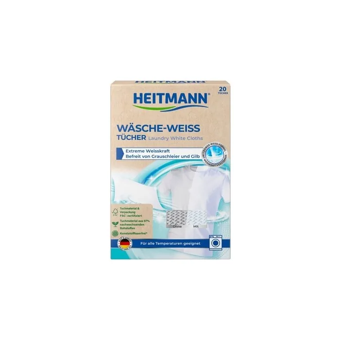 Heitmann Bleaching Laundry Wipes 20 Pieces Eco Pack