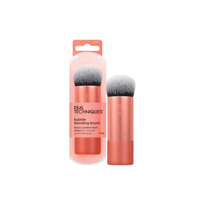 Real Techniques Bubble Blending Makeup Brush Multipurpose Face Brush for Liquid Cream and Powder Products Unique Bubble Brush Head Synthetic Bristles Vegan and Cruelty Free