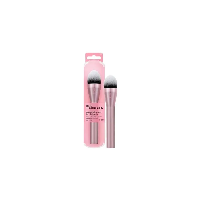 Real Techniques Power Pigment Blush Makeup Brush Cheek Brush For Liquid & Cream Blush Dense Synthetic Bristles Unique Pointed Shape For Precise Application Vegan & Cruelty Free 1 Count