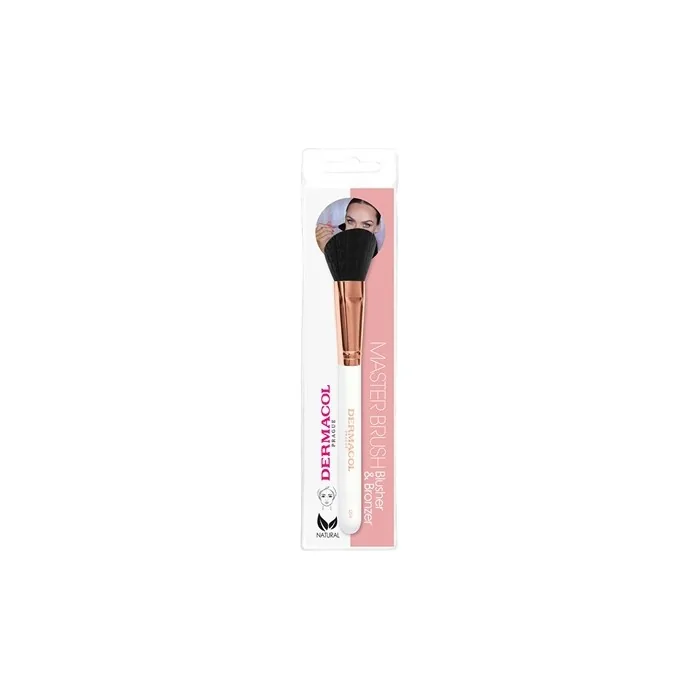 Dermacol Blush And Bronzer Cosmetic Brush With Case Rose Gold D54