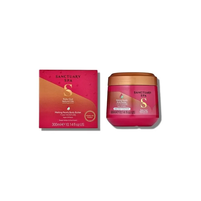 Sanctuary Spa Ruby Oud Melting Pearl Body Butter with Shea Butter and Argan Oil 300g