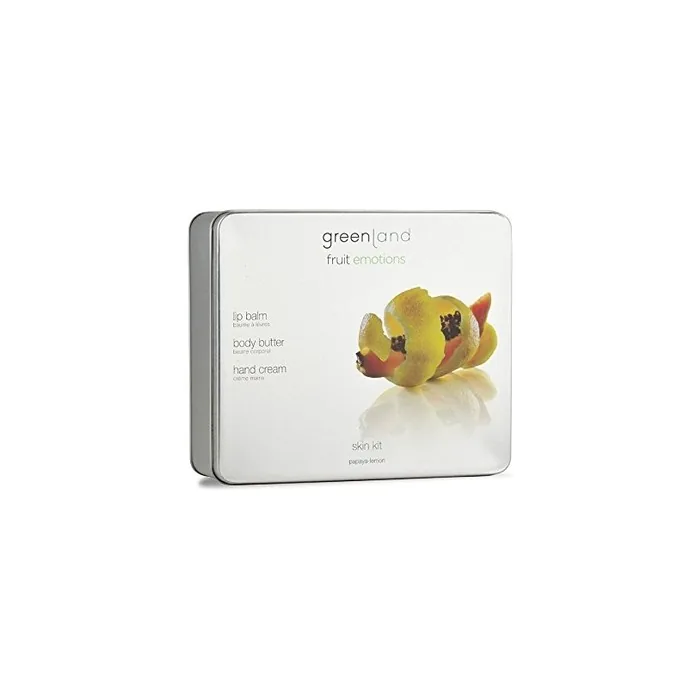 Greenland Papaya Lemon Skincare Set - Creamy Body Butter, Fragrant Lip Balm, and Natural Hand Cream - Paraben-Free - Great Pampering Set