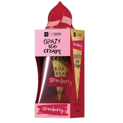 Hiskin Crazy Ice Cream Body Cream Strawberry 200ml