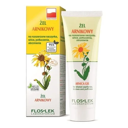 Floslek Arnica Gel For Enlarged Blood Vessels, Bruises, Contusions, And Swellings 50ml