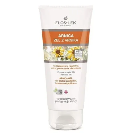 Floslek Pharma Moisturizing Arnica Gel For Enlarged Capillaries, Bruises, Contusions, And Swellings 200ml