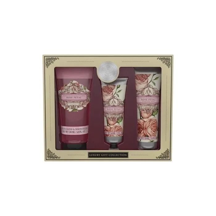 Gift Set Somerset Body Care Rose Petals Shower Gel Hand Cream and Body Lotion in a Beautiful Gift Box