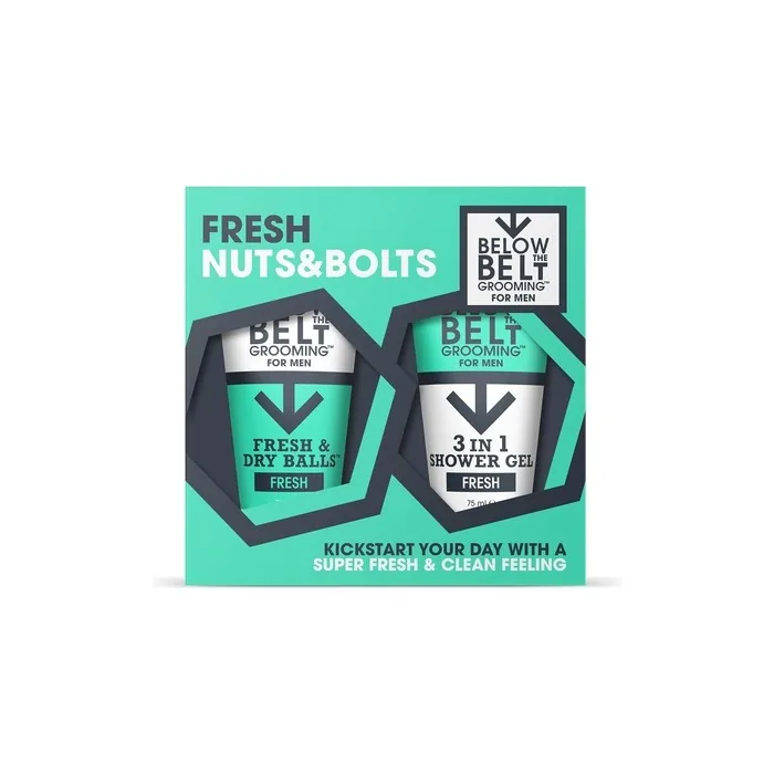 Below The Belt Grooming Sweaty Balls Gift Set Fresh & Dry Ball and 3 in 1 Shower Gel Fresh Scent