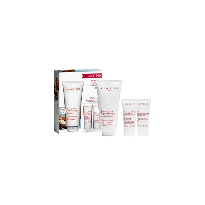 Clarins Moisture Rich Set 200 Ml Body Lotion And Exfoliating Body Scrub