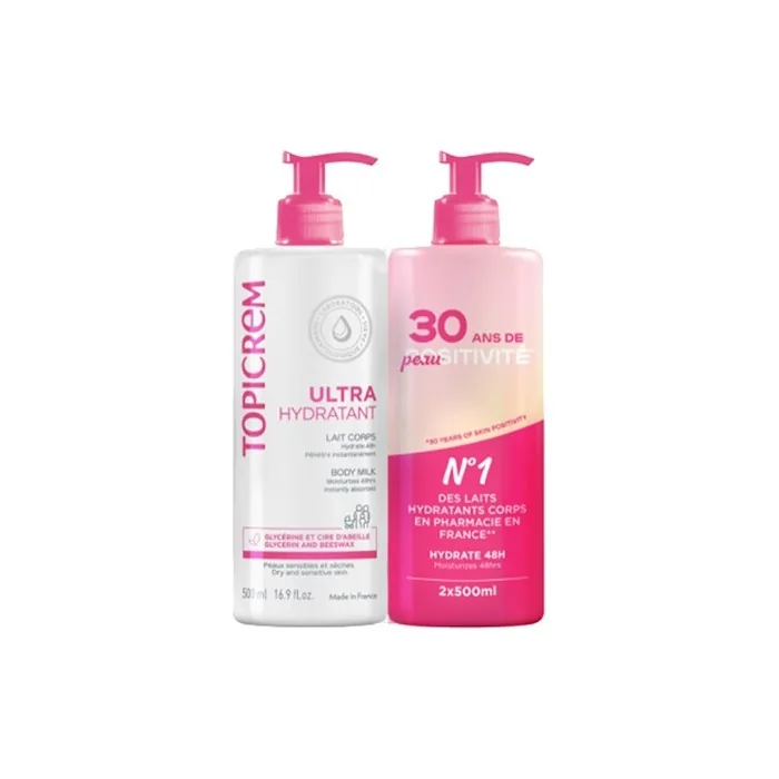 Topicrem Ultra Hydratant Moisturizing Body Lotion Set 2 X 500 Ml