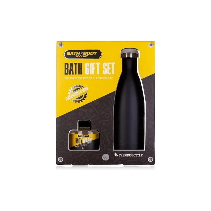 Accentra Bath & Body Toolkit Gift Set For Men With Thermos Bottle