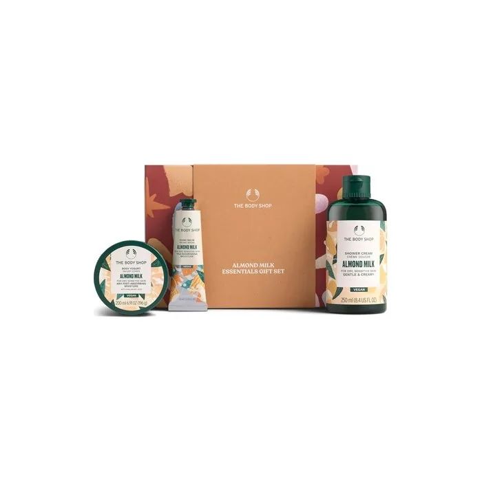 The Body Shop Almond Milk Essentials Gift Set Shower Cream 250ml Body Yogurt