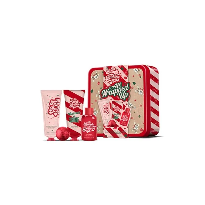 The Luxury Bathing Company Gift Mini Body Care Set in Tin - Christmas Treats Cocoa & Vanilla