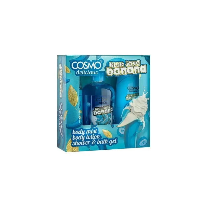 Cosmo Delicious Blue Java Banana 3-Piece Body Care Set - Shower Gel, Body Lotion, Fragrance Mist