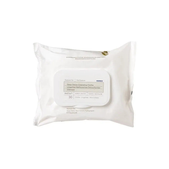 Korres Olympus Tea Detox Cleaning Wipes 30 Wipes