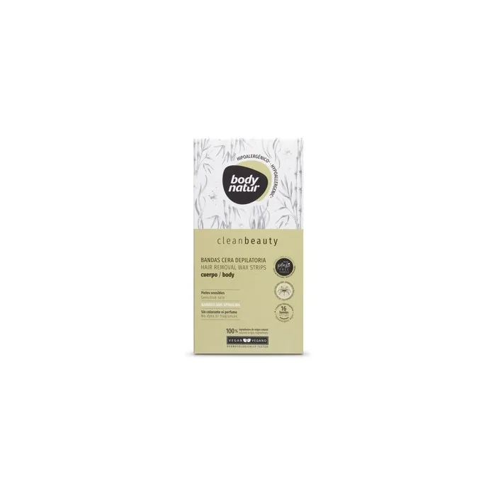 Body Natur Clean Beauty Sensitive Body Wax Strips 16 Units