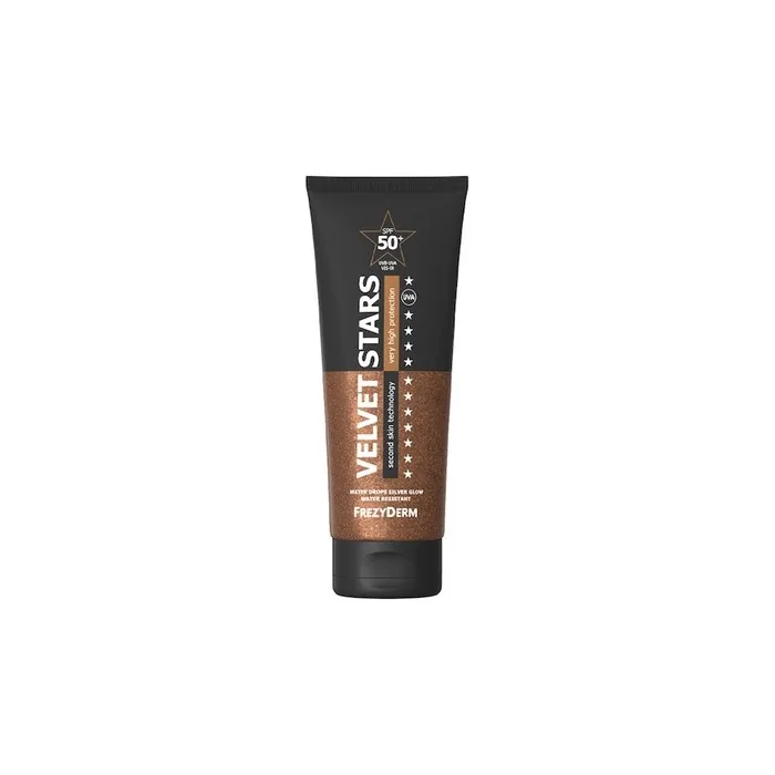 Frezyderm Velvet Stars SPF50 Silver Glow Anti-Aging Body Cream with Glitter 175ml