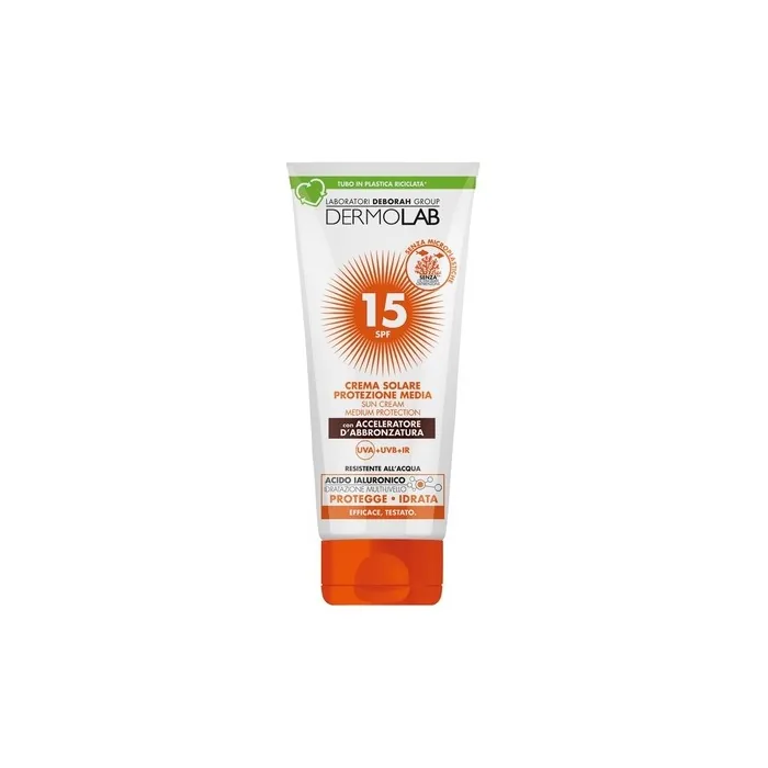 Dermolab Sunscreen for Face and Body Medium Protection SPF 15 with Tan Acceleration 200ml