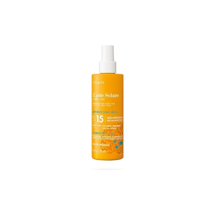 Pupa Milano Latte Solar E Spf 15 Spray Milk For Tanning 200 Ml