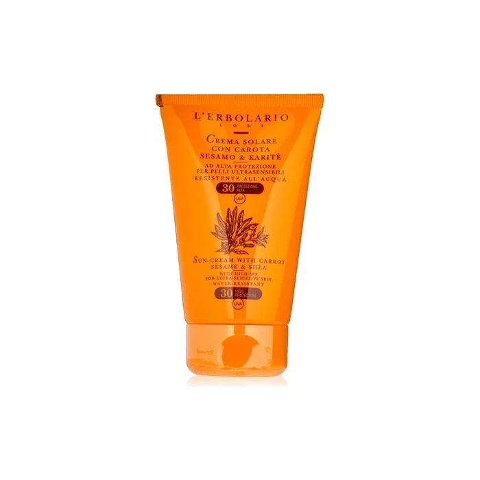L'Erbolario Sun Cream with Carrot/Sesame Oil and Shea Butter SPF 30