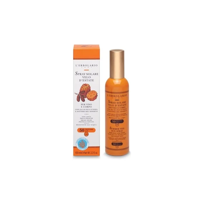 L'Erbolario Solari Summer Veil SPF50 Sunscreen Spray for Face and Body 100ml