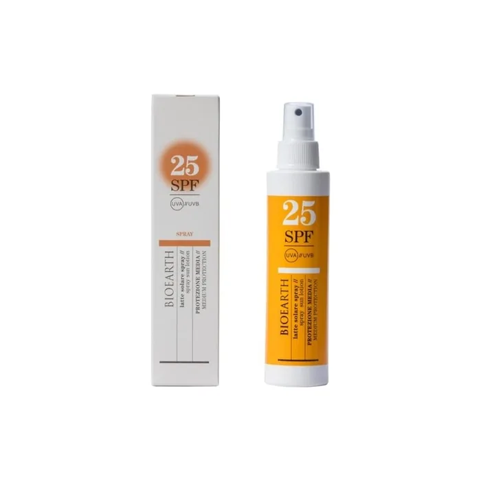 Bioearth Sun Milk Solar Body Spray 150ml SPF 25 for Dark and Tanned Skin