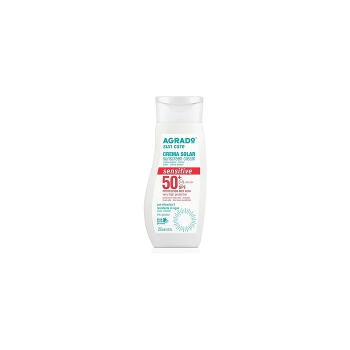 Agrado Sensitive Sunscreen Spf 50 Water Resistant Vegan Formula 250ml