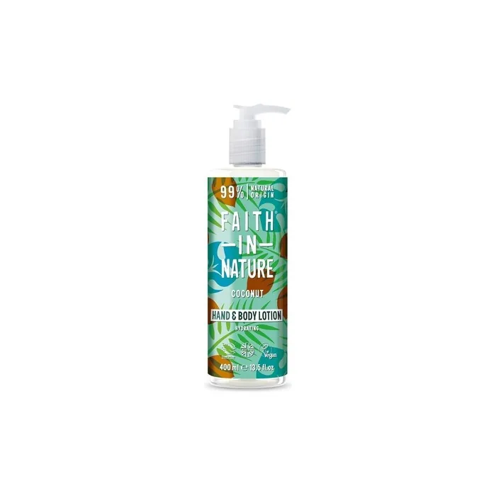 Faith In Nature Natural Coconut Hand and Body Lotion Moisturizing Vegan and Cruelty-Free 400ml