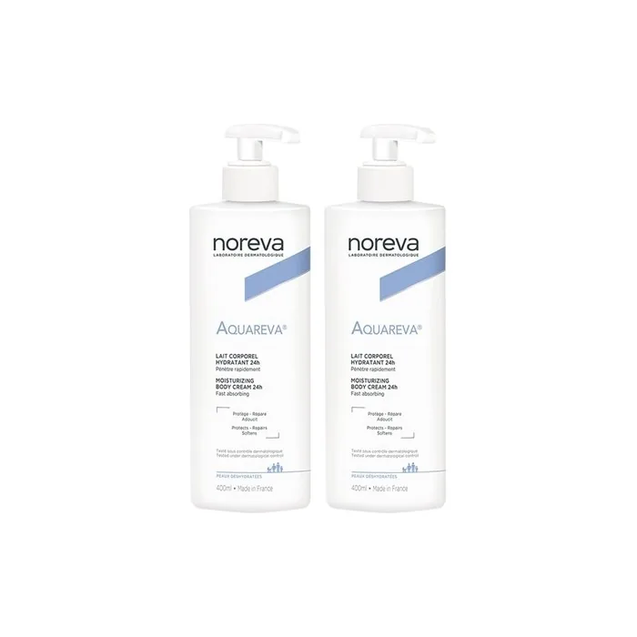 Noreva Aquareva 24h Moisturizing Body Cream 400ml - Pack of 2