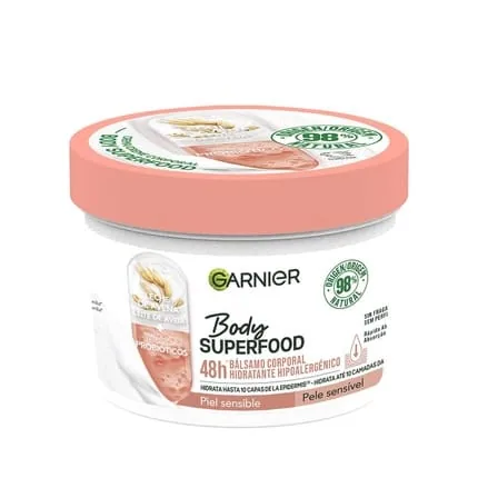 Garnier Body Superfood Oat Milk Probiotics Body Cream 380ml And Hypoallergenic Moisturizing Body Balm 380ml