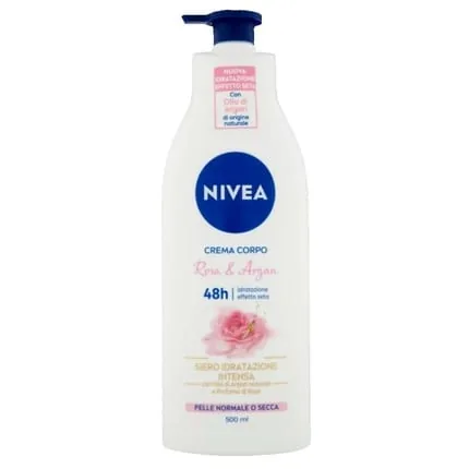 Nivea Body Cream Pump 500ml with Rose and Argan Oil